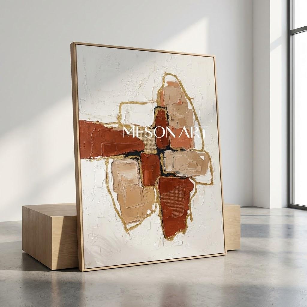 Organic Modern Art Neutral Abstract Canvas Paintings Minimalist Boho Art