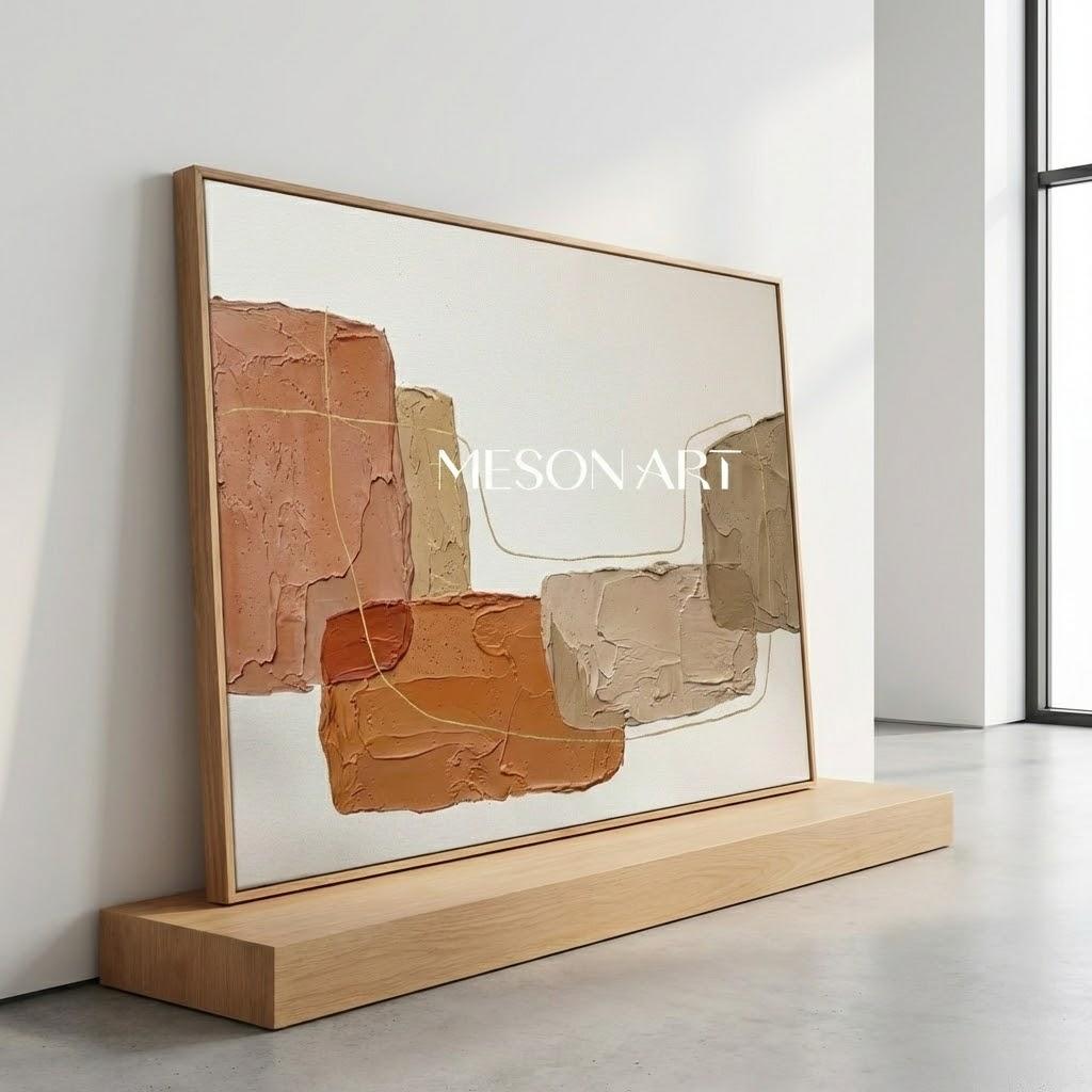 Terracotta Wall Art Earth Tone Abstract Art Southwestern Home Decor