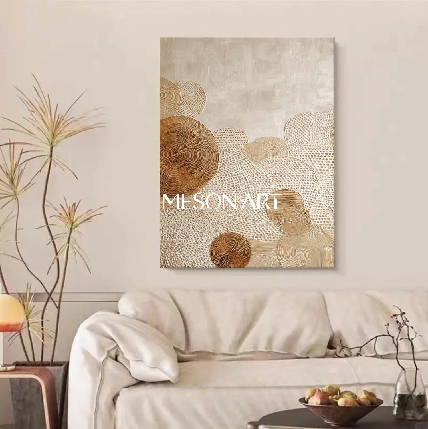 Modern Bohemian Texture Art – Handcrafted Canvas for Cozy Homes