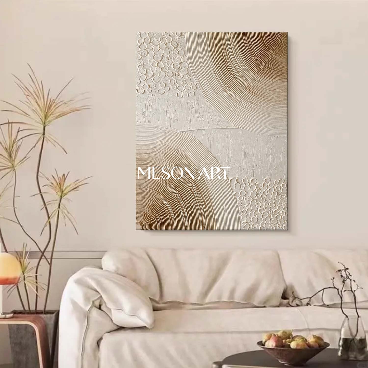 Hand-Painted Boho Art on Canvas Eclectic Bohemian Art for Living Room