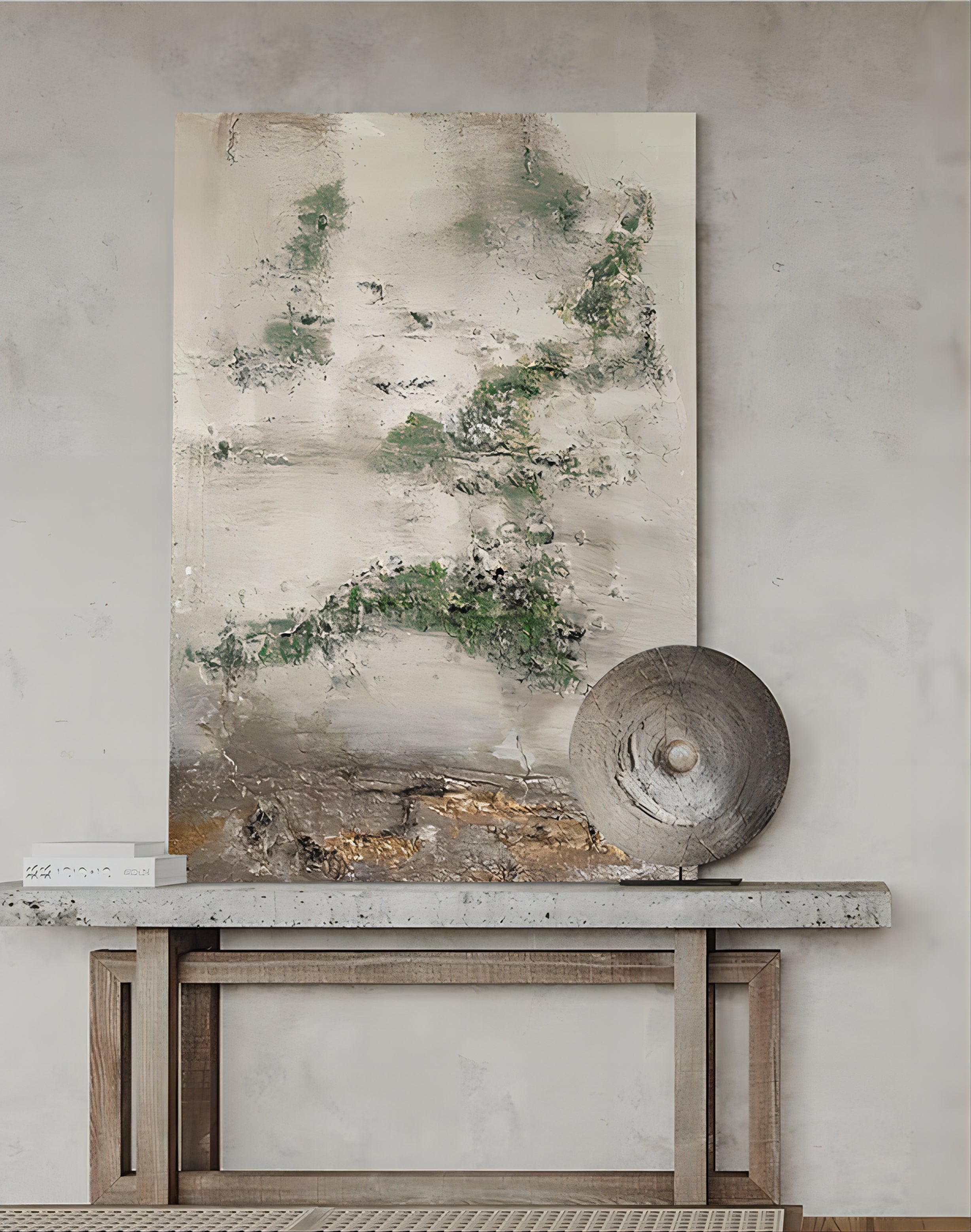 Gray abstract oil painting gray minimalism gray abstract wall art wabi-sabi home decor