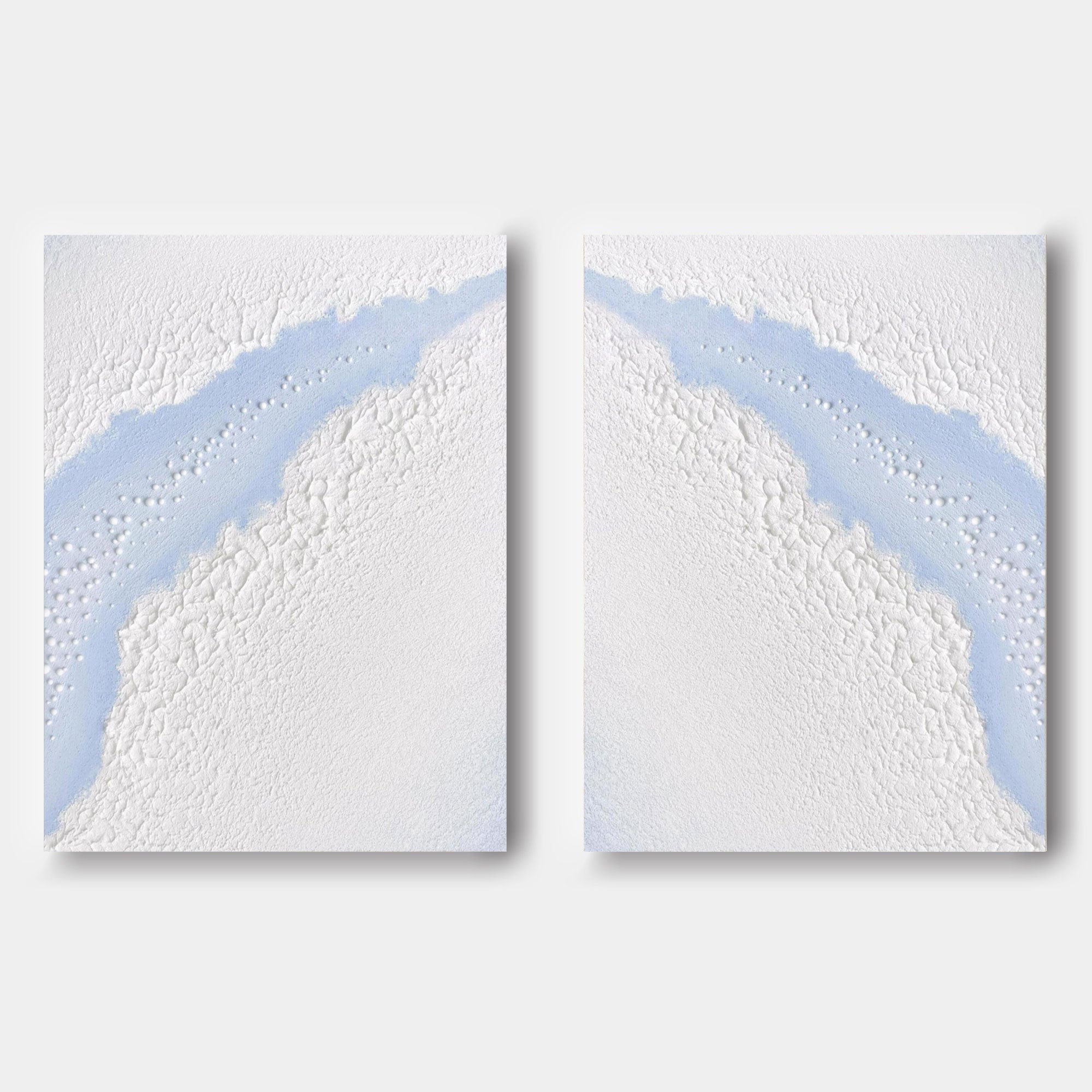 Large White 3D Abstract Art Textured Wall Art Plaster Wall Art Minimalist Canvas Painting Set of 2