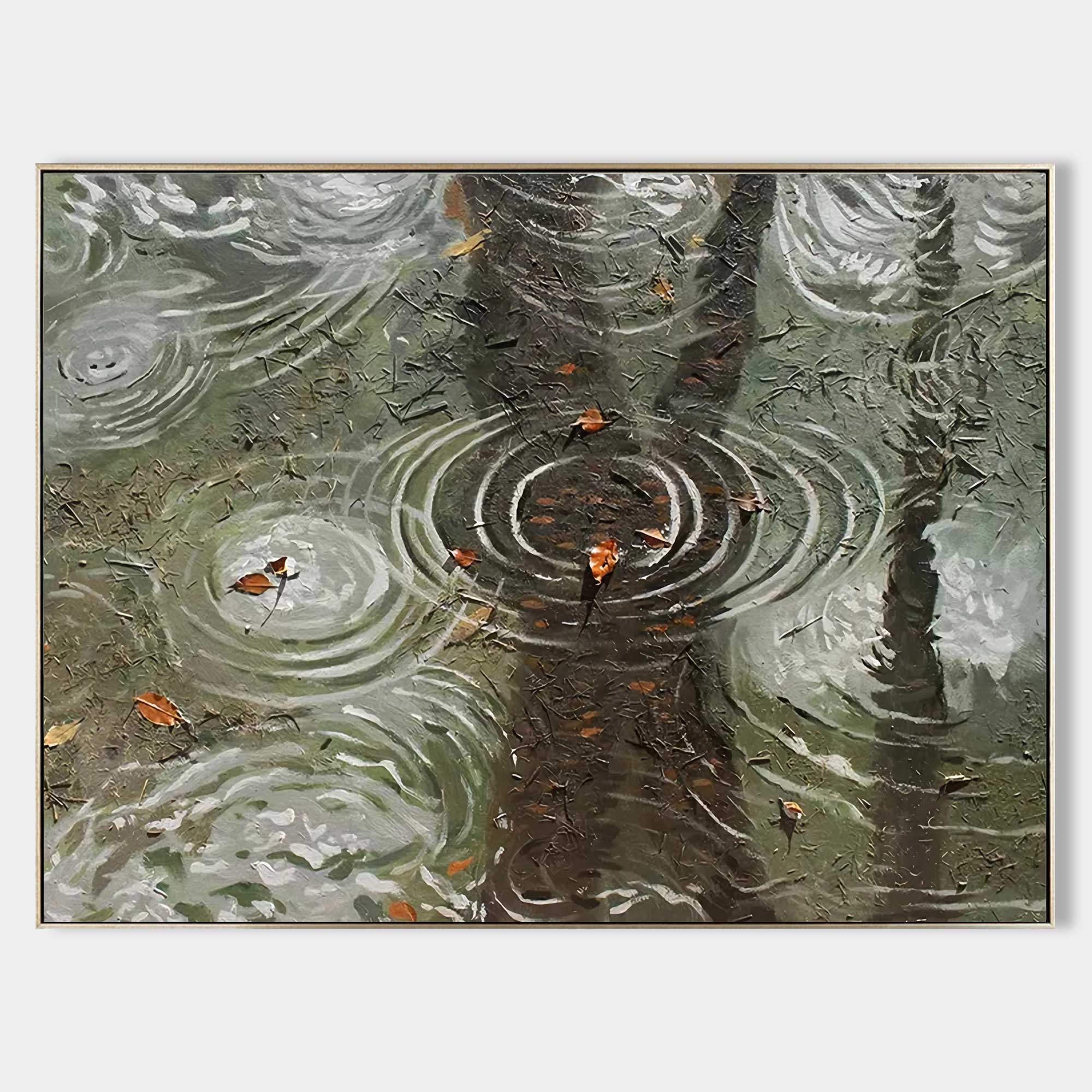 Large Green 3D Landscape Art Wabi Sabi Oil Painting Large Landscape 3D Texture Wall Painting