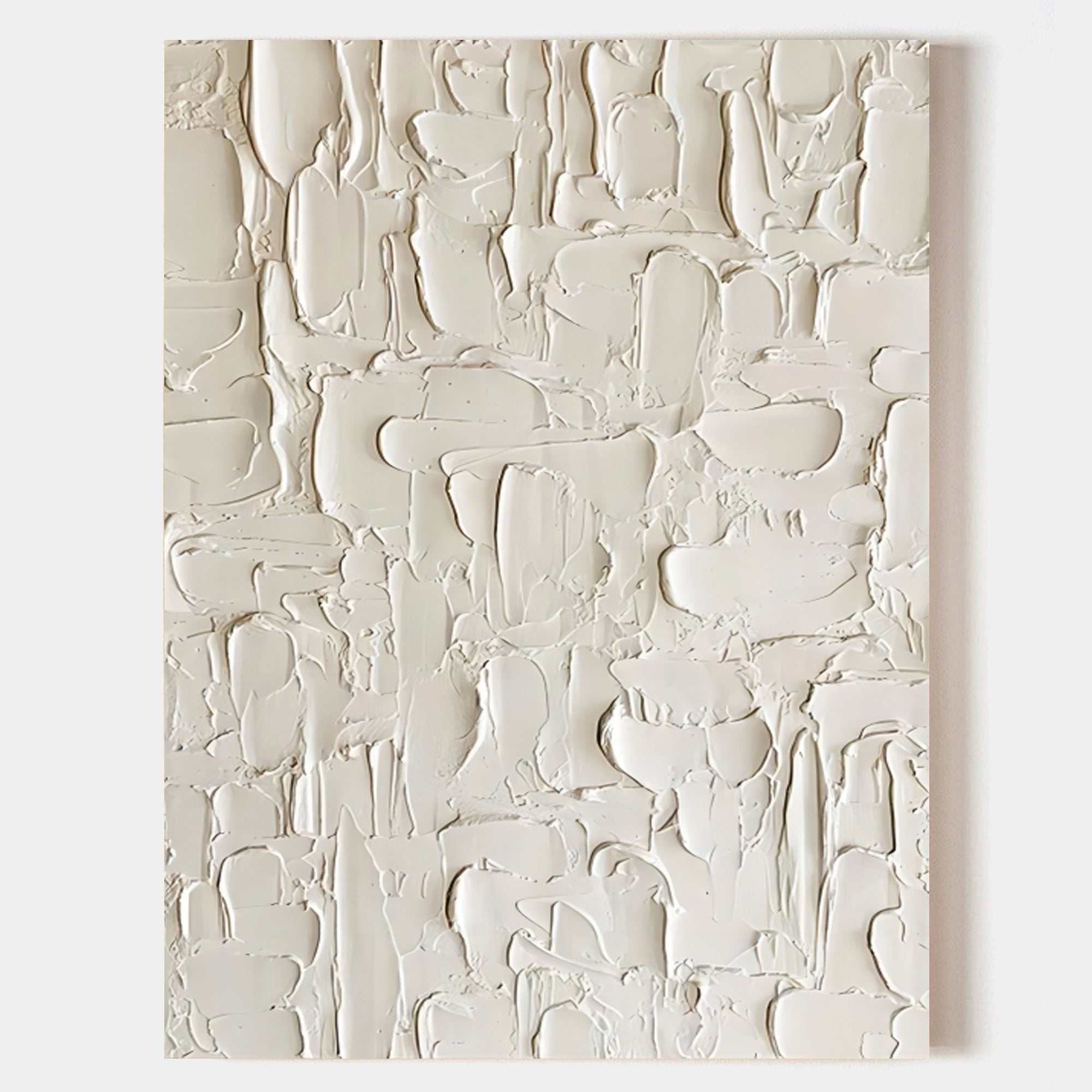 Large Beige 3D Abstract Painting Textured Wall Art Plaster Wall Art Knife Acrylic Canvas Painting