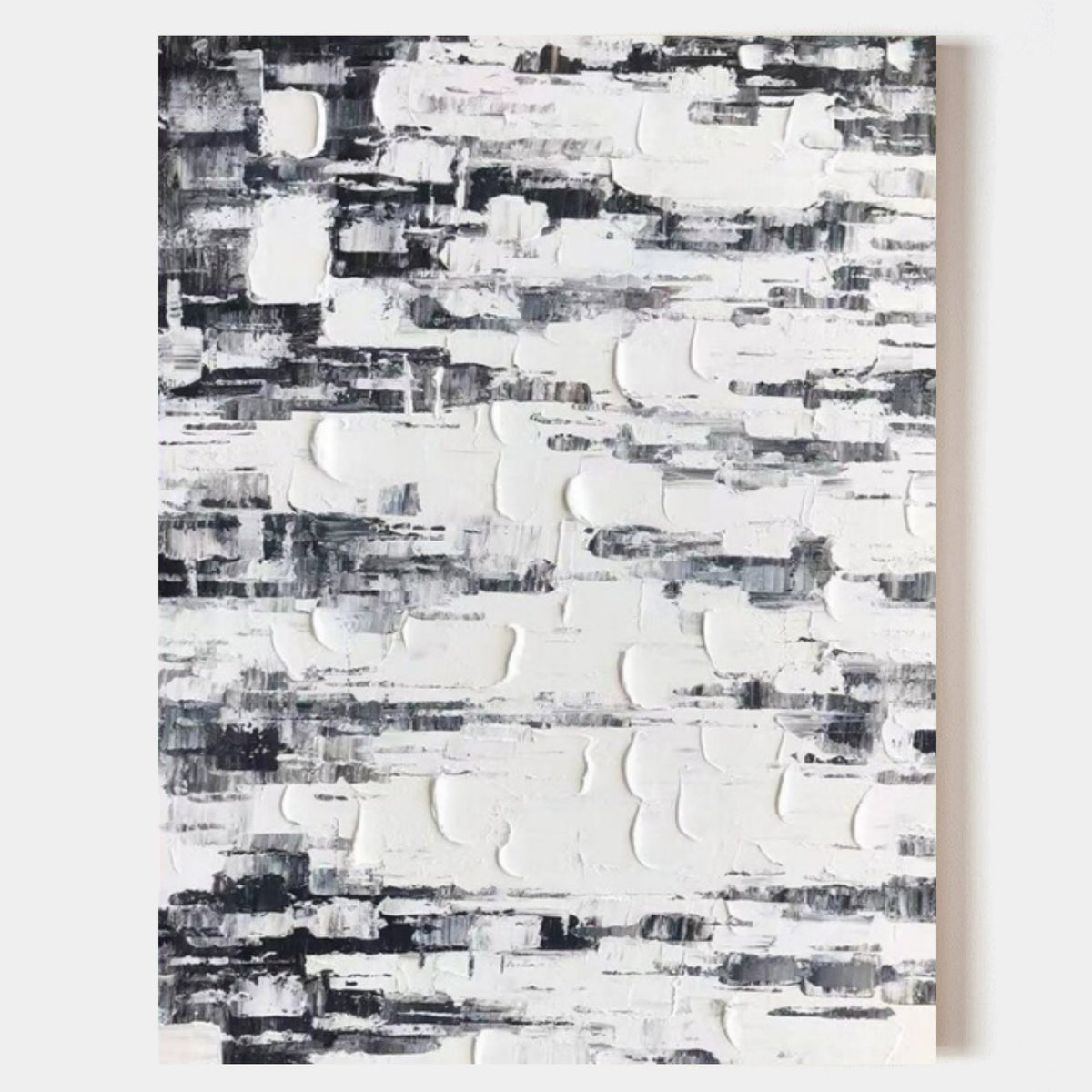 White And Gray 3D Abstract Art Wabi-Sabi Wall Art Minimalist Canvas Art ...