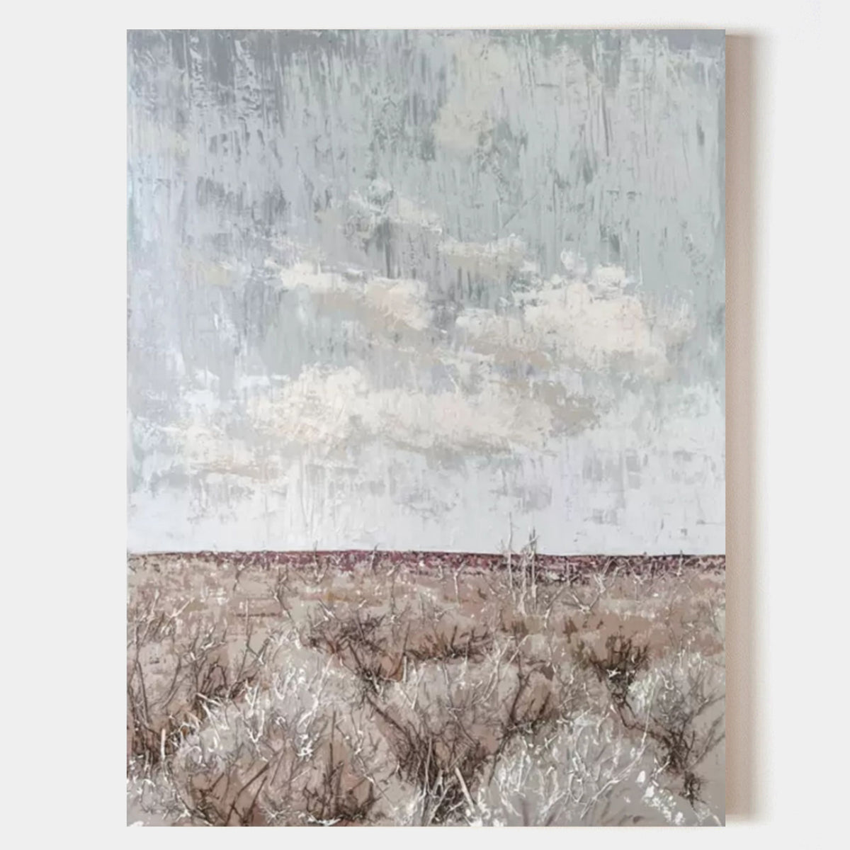 Large Gray 3D Abstract Painting Wabi-Sabi Wall Art Mixed Media Art Gray ... - Mixed Media Textured Wall Art Sale