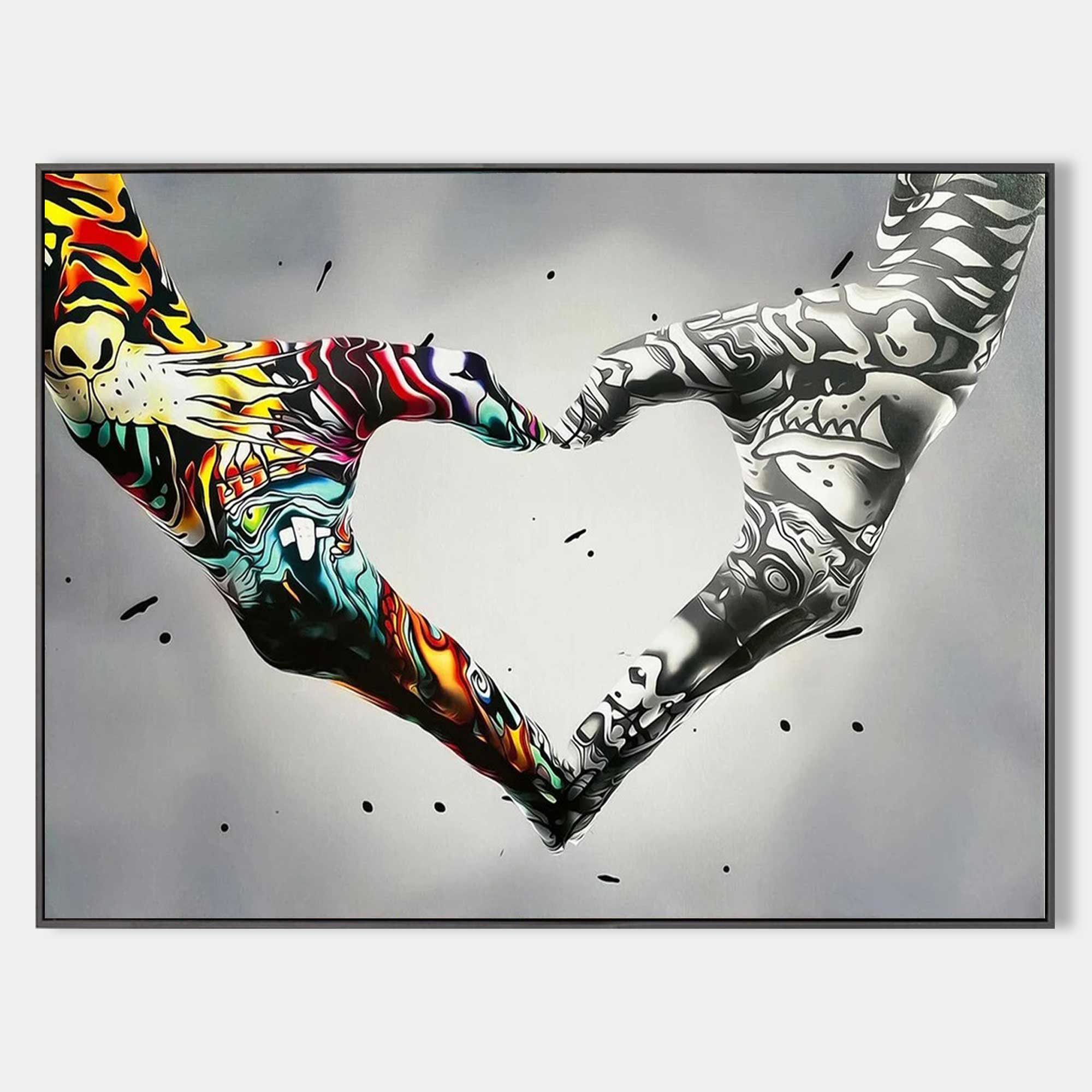 Love Heart Graffiti Art Canvas Prints Wall Art Decor - Painting Canvas –  UnixCanvas