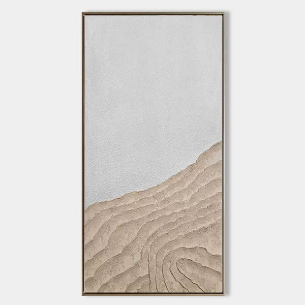Large brown abstract painting brown vertical oil painting 3d textured wall art wabi sabi background wall
