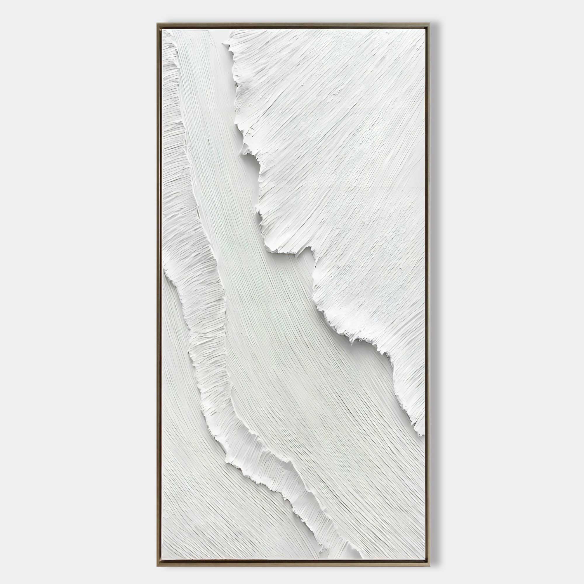 Large White 3D Abstract Canvas Art White Plaster Wall Art Textured Art Minimalism Painting Textured Wall Art