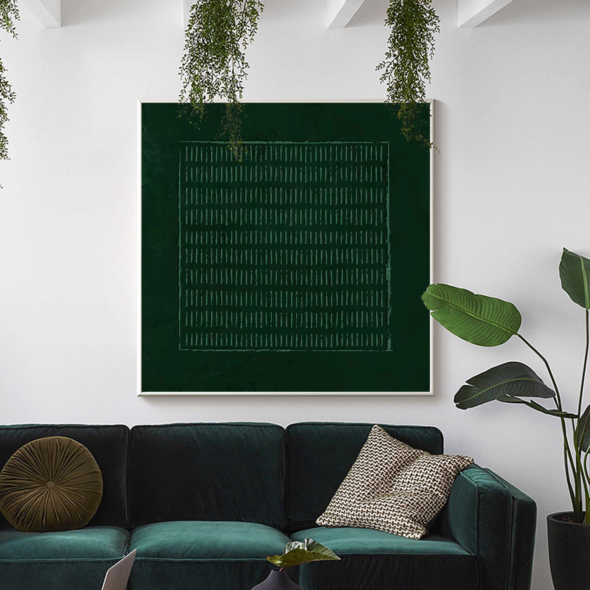 Wabi-Sabi Minimalist Canvas Art green painting green abstract art canvas green abstract art canvas minimalist painting 3d texture wall art
