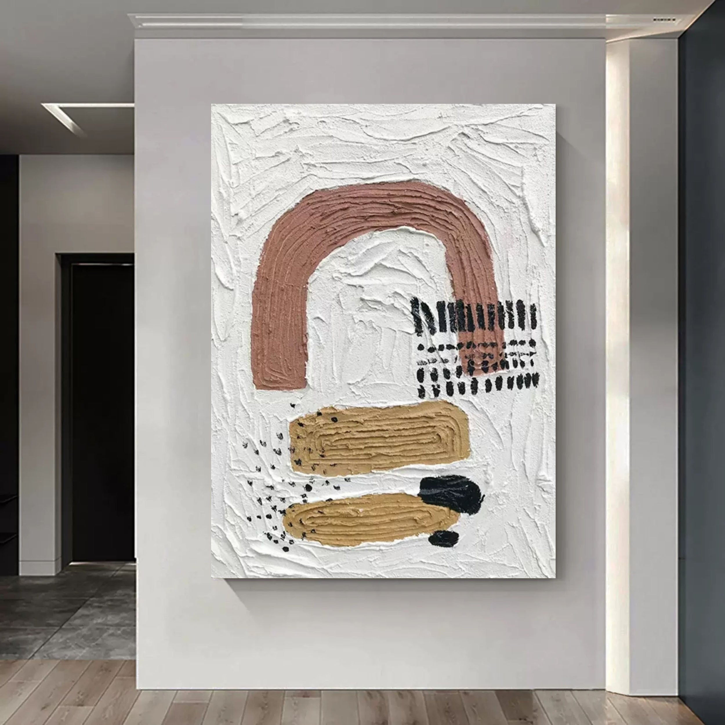 3D White Minimalist Art Abstract Canvas Wabi Sabi Abstract Painting White Textured Acrylic Painting