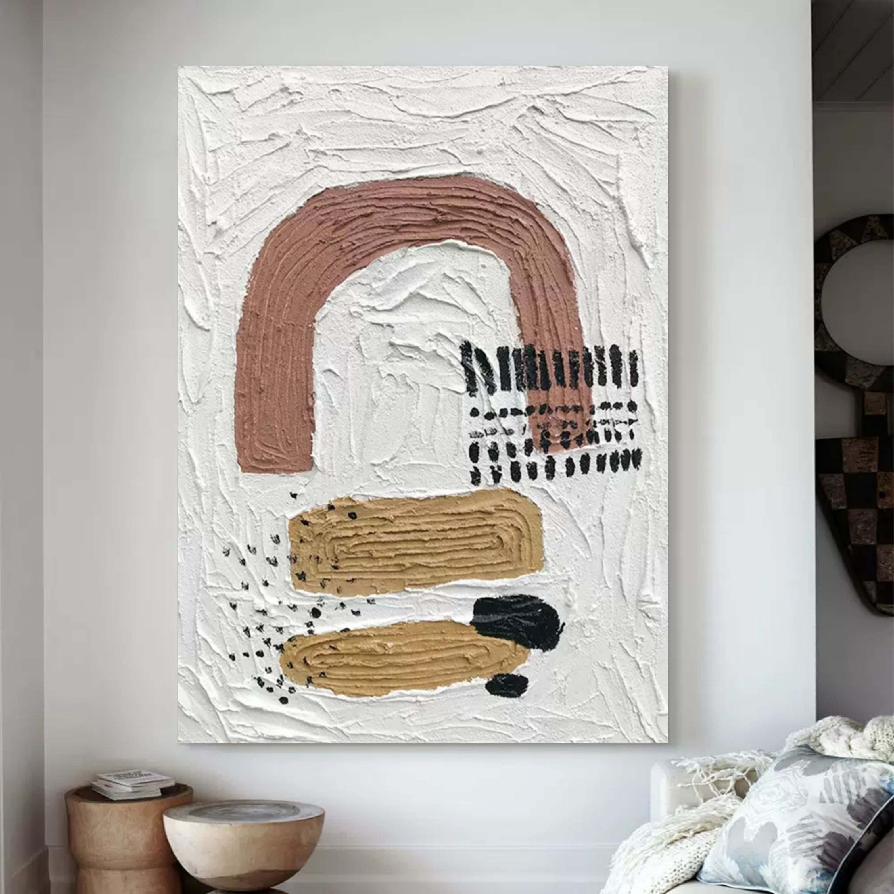 3D White Minimalist Art Abstract Canvas Wabi Sabi Abstract Painting White Textured Acrylic Painting
