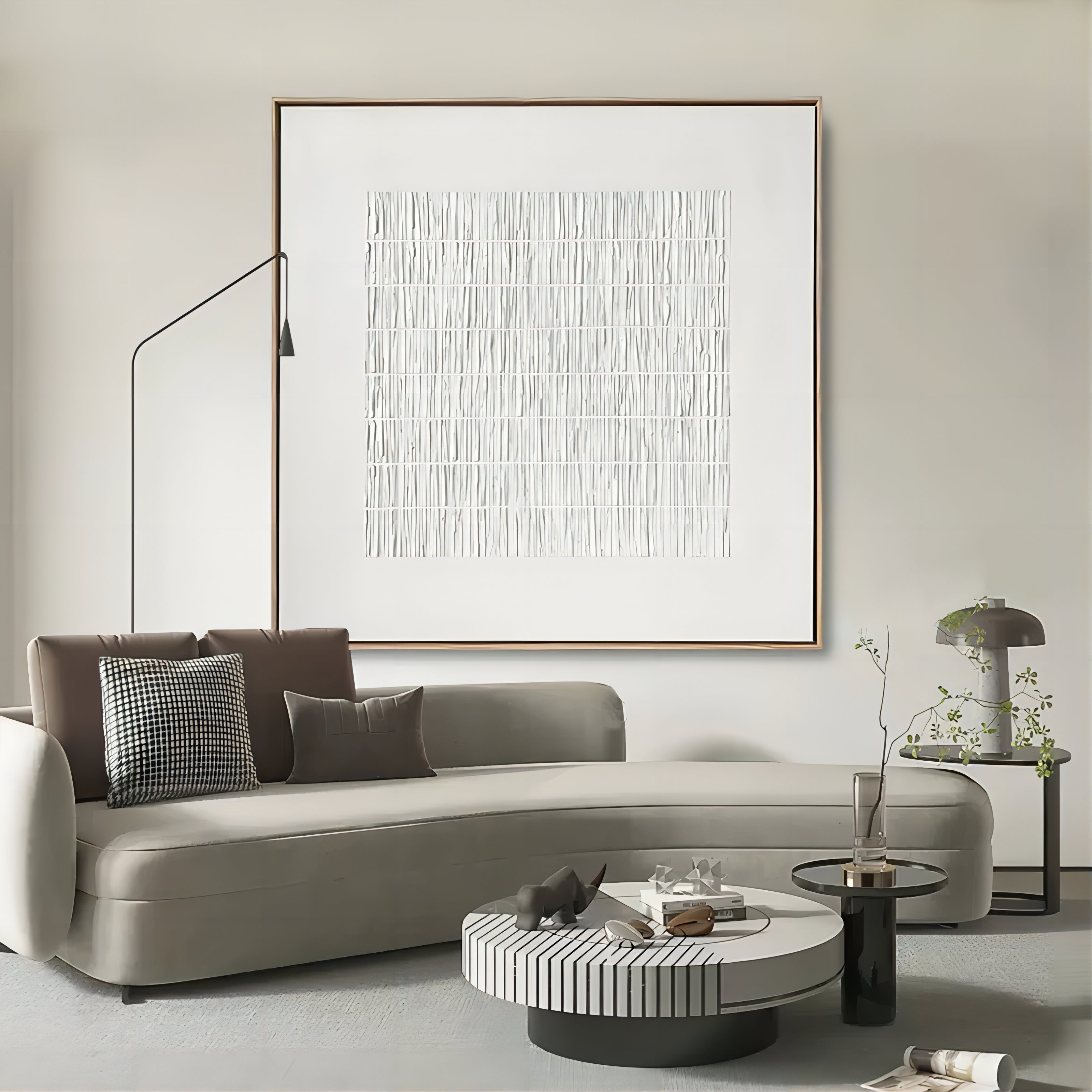 White 3D Plaster Wall Art Wabi-Sabi Wall Art White 3D Minimalism texture Abstract Painting