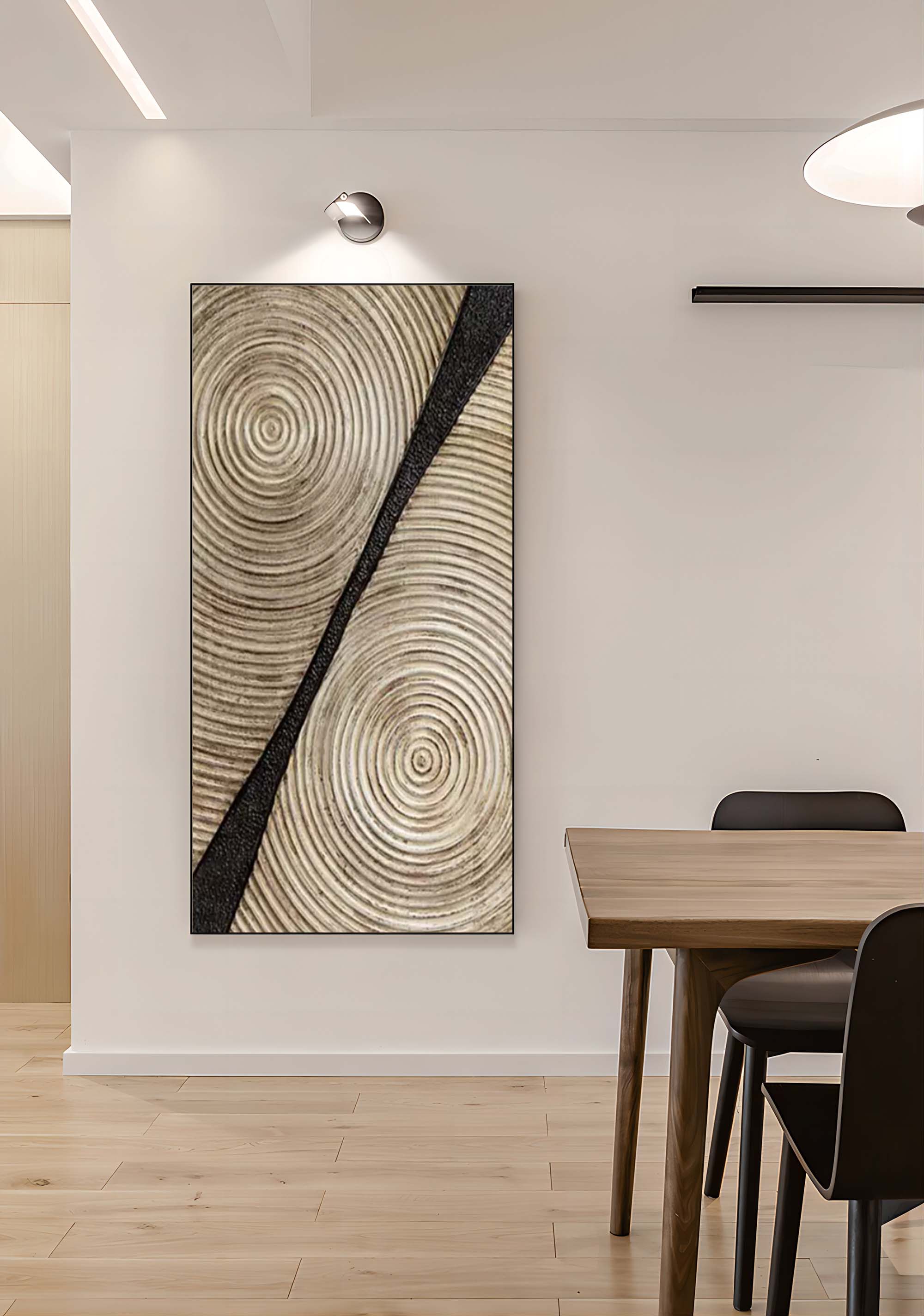 Large Textured Abstract Art Canvas Brown 3D Textured Oil Painting Brown Minimalist Abstract Painting