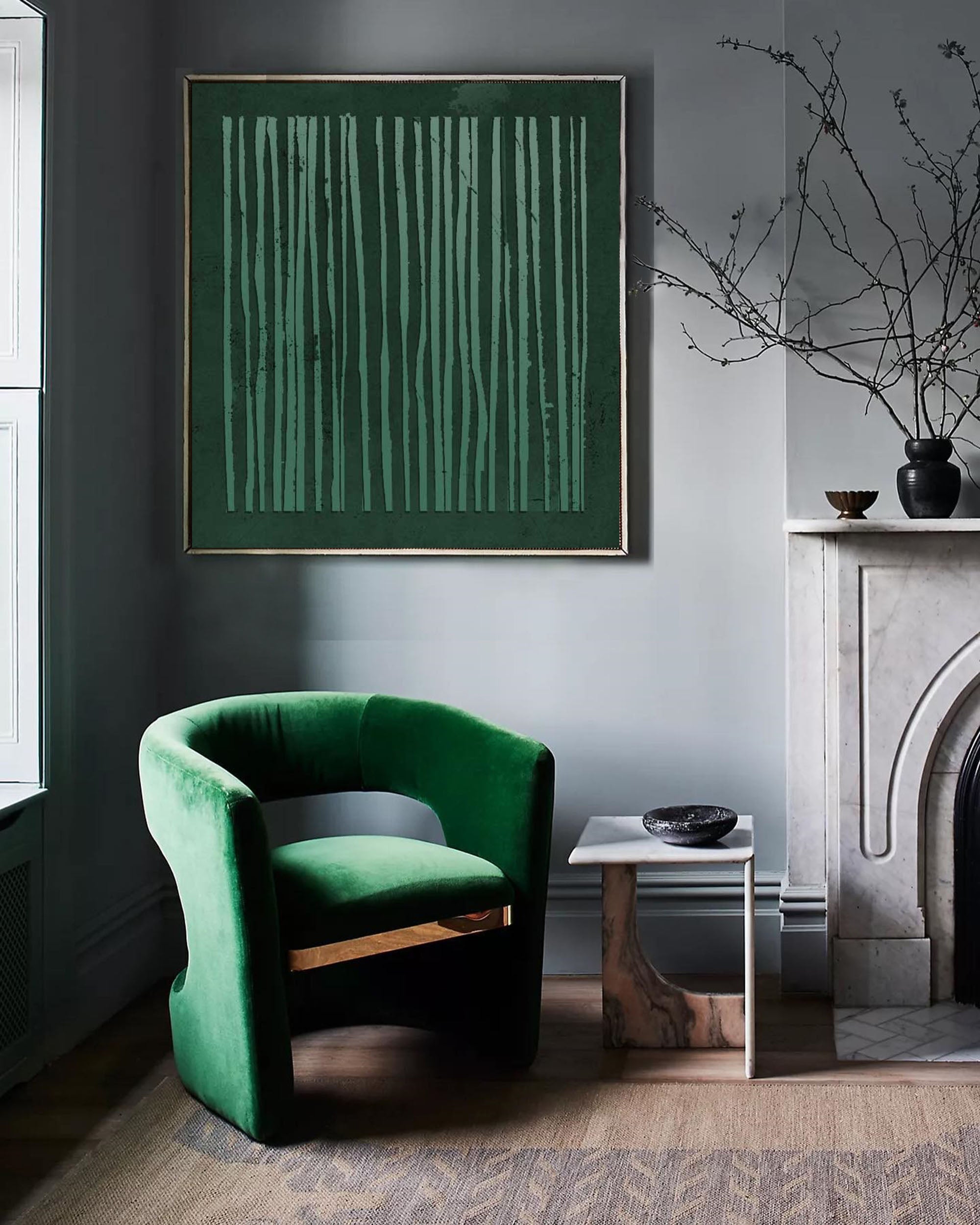 green wall art Wabi-Sabi Wall Art green painting green abstract art canvas green abstract art canvas minimalist painting 3d texture wall art