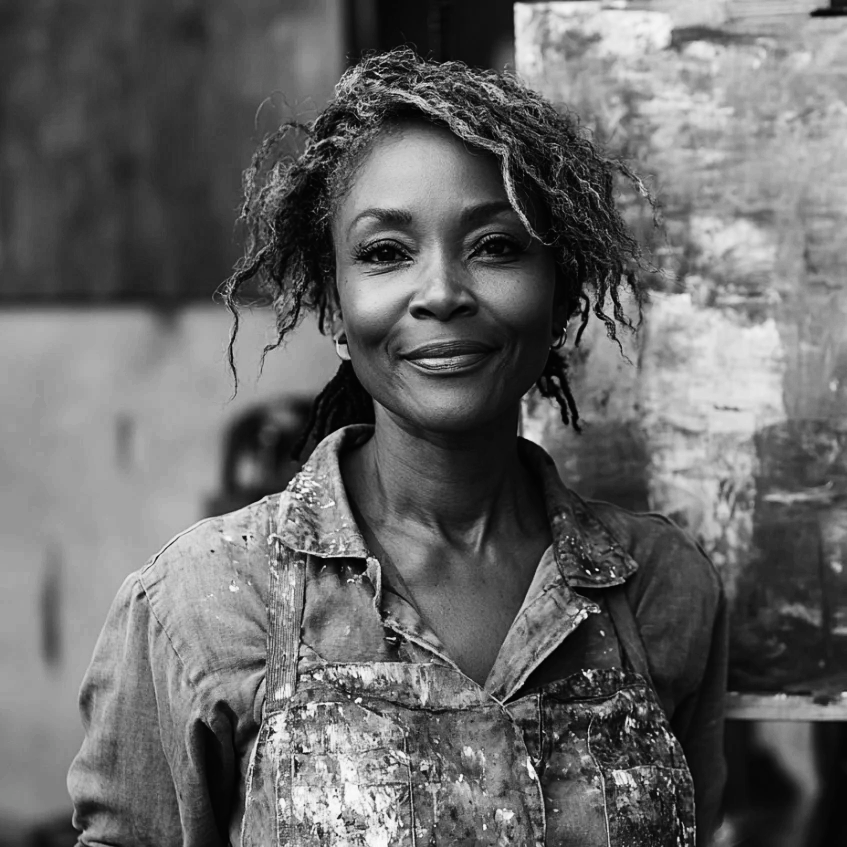 Kesia is a female artist from Kenya, Africa, who currently lives in the United States. She earned money from painting to study in the UK. She copied countless artists' works and finally found her own artistic style.  “I stand on the shoulders of giants”