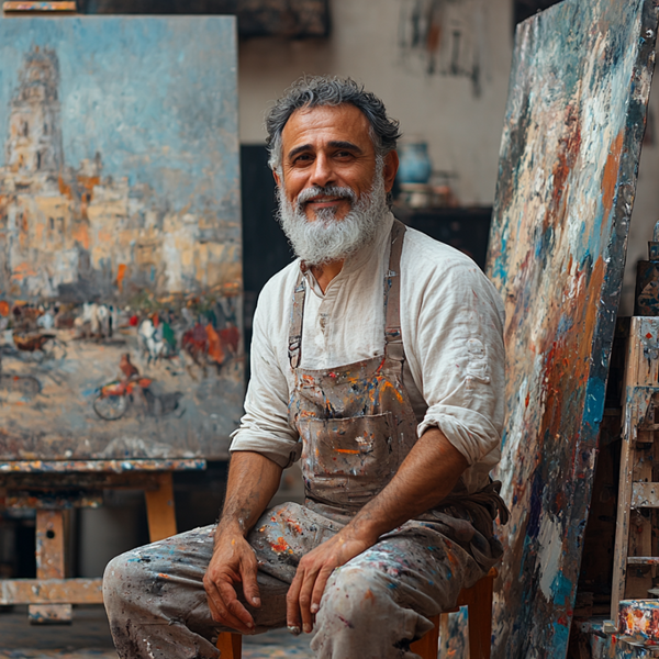 Qasim Ibn is an artist from Dubai, UAE, currently living in the United States. He has traveled all over the world and finally found his own artistic style. This style is called "Ibn Art"