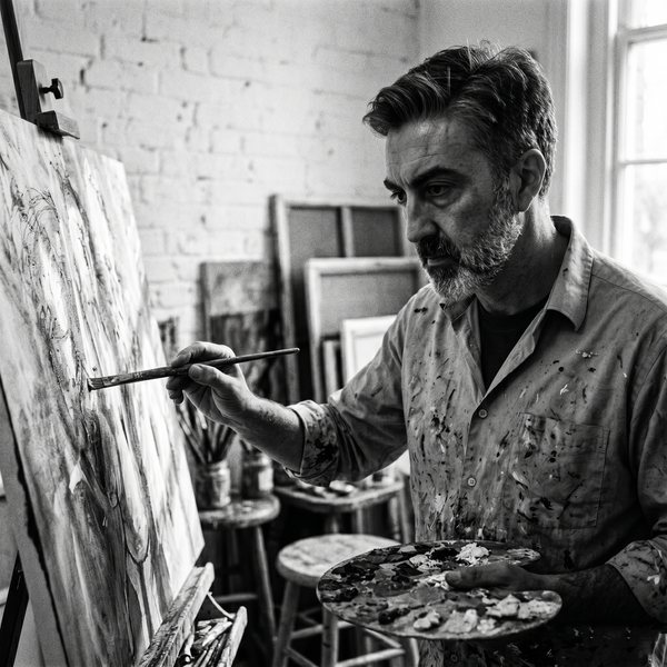  Mateo de la Sombra utilizes heavy impasto and palette knife techniques to create "architectural" layers that challenge the boundary between painting and shadow-play.