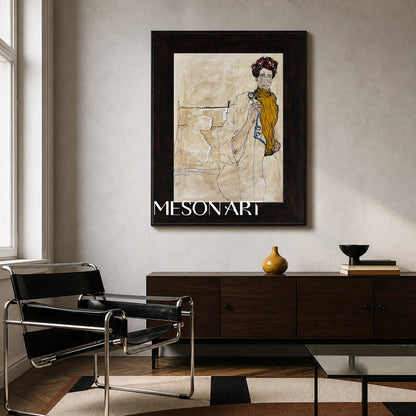 Brown And Gold Expressionist Art Rectangular Gallery Wall Decor Original Artist Hand Painted By Mesonart