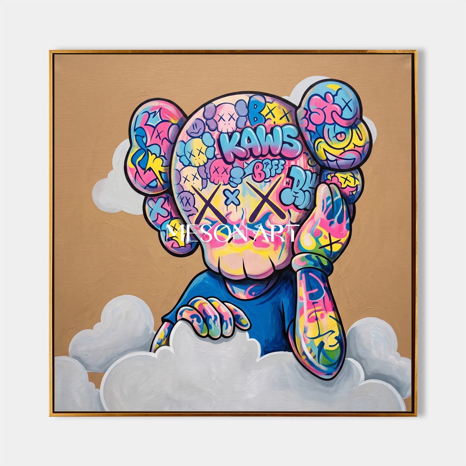 Vibrant Pop Art Canvas With Graffiti Motifs For Contemporary Home Decor