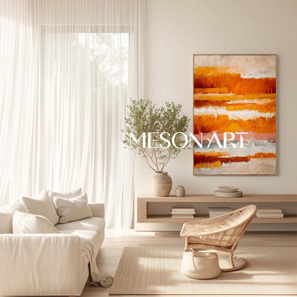 Fall Color Abstract Painting Large Art Modern Fall Canvas for Home