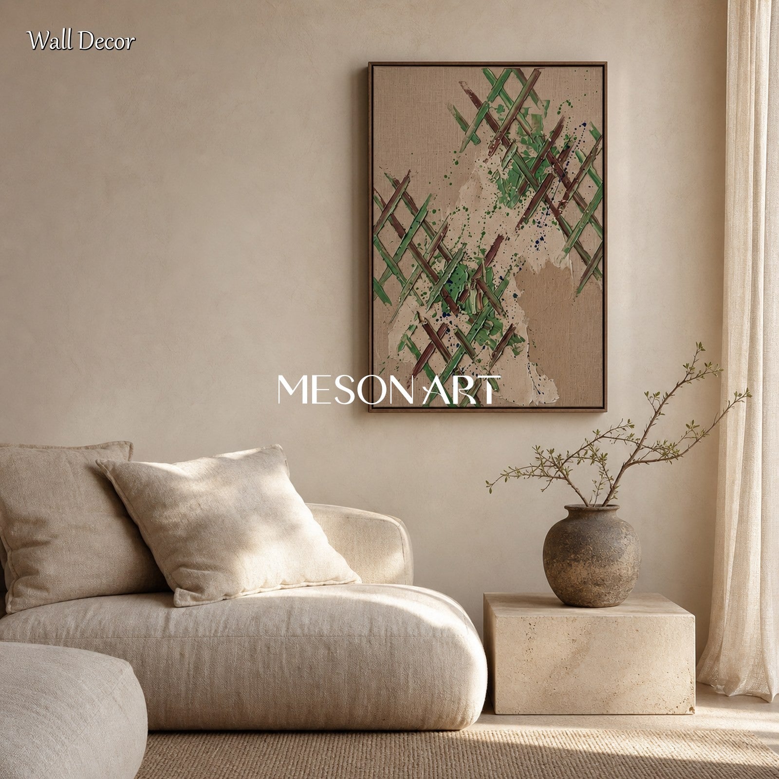Minimalist Abstract Art With Palette Knife Texture For Modern Living Room Decor