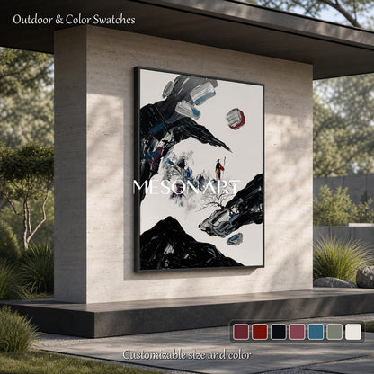 Modern Abstract Wall Art With Bold Black Forms For Contemporary Living Spaces