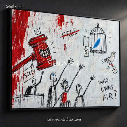 Red And Black Abstract Painting Original Neo Expressionist Art Textured Oil Canvas Statement Wall Modern Rectangular By Mesonart
