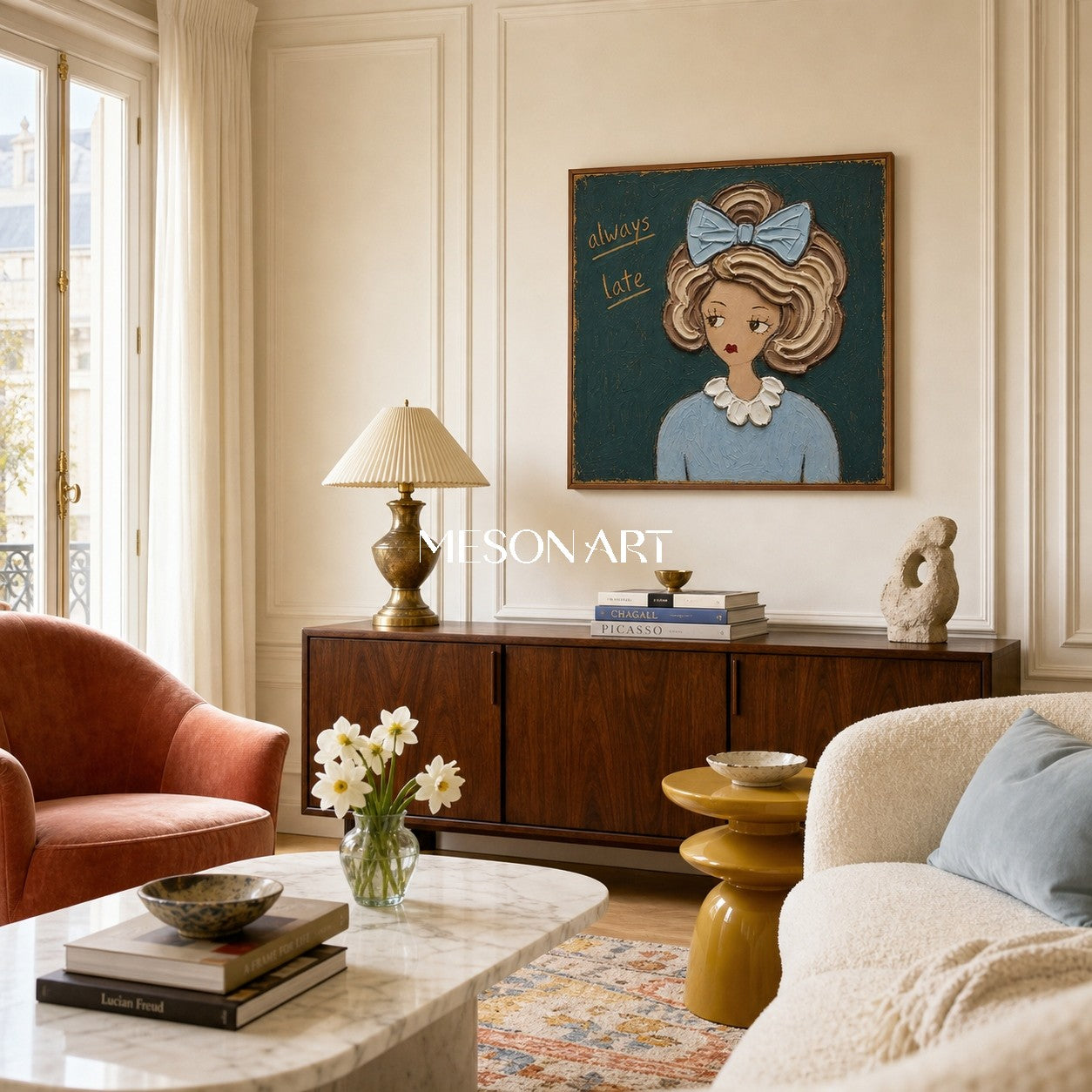 Contemporary Pop Art Portrait With Textured Relief For Modern Living Spaces