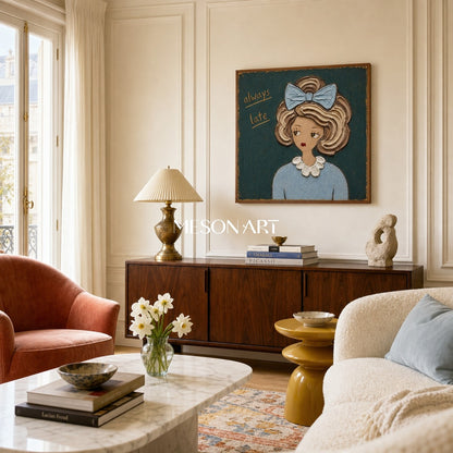 Contemporary Pop Art Portrait With Textured Relief For Modern Living Spaces