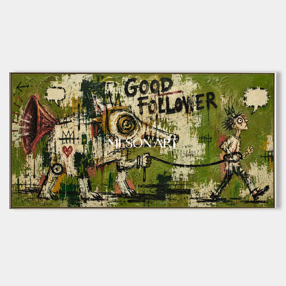 Green Black Graffiti Painting Contemporary Textured Canvas Panoramic Wall Art Original Artist Statement By Mesonart