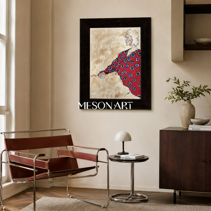 Red And Beige Contemporary Painting Original Artist Statement Artwork Rectangular Wall Decor For Living Room By Mesonart