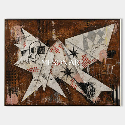 Original Pop Art Painting With Symbolic Animal Motifs For Modern Home Decor