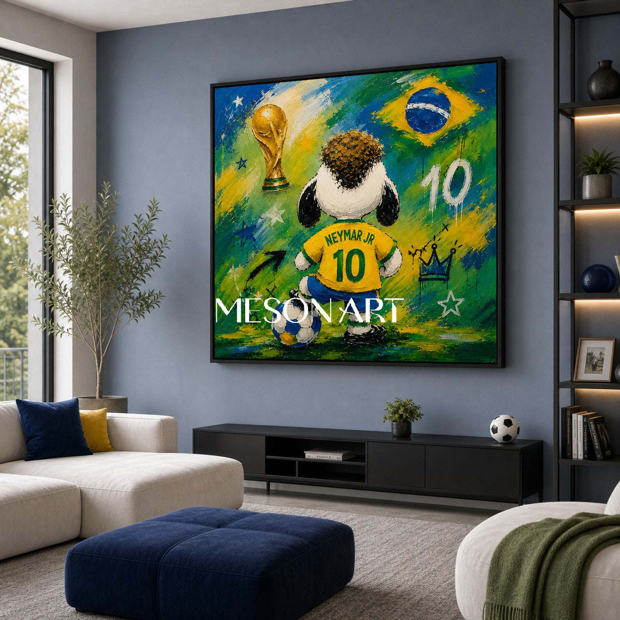 Brazilian Football Graffiti Art With Neymar Jr And World Cup
