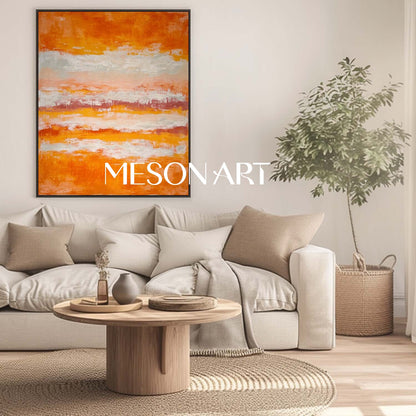 Fall Wall Art Abstract Painting with Autumn Colors for Home Decor