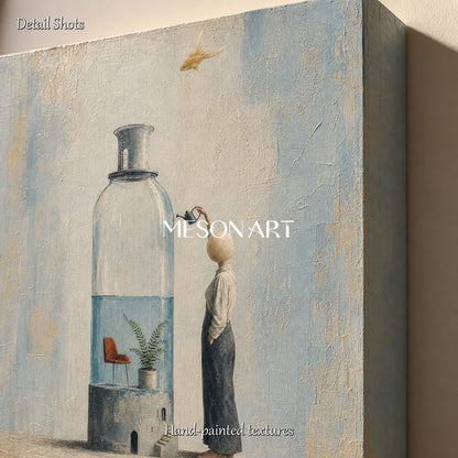 Surrealist Art Painting With Dreamlike Symbols For Modern Living Room Decor