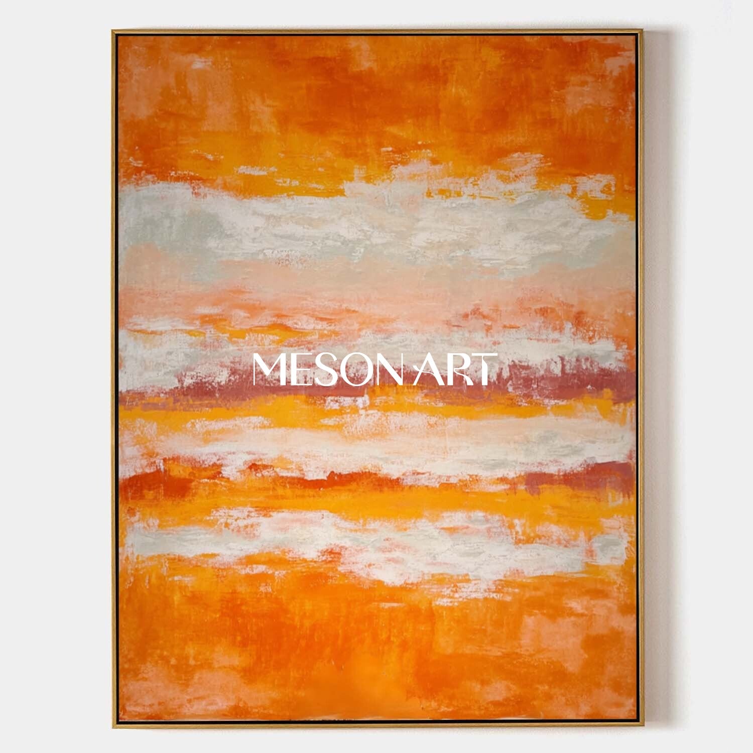 Fall Wall Art Abstract Painting with Autumn Colors for Home Decor