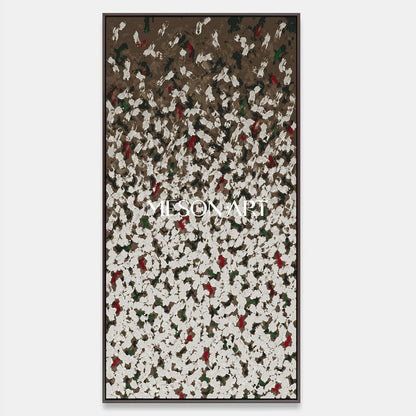 Brown And White Abstract Painting Wabi-Sabi Impasto Palette Knife Textured Panoramic Wall Art For Living Room By Mesonart