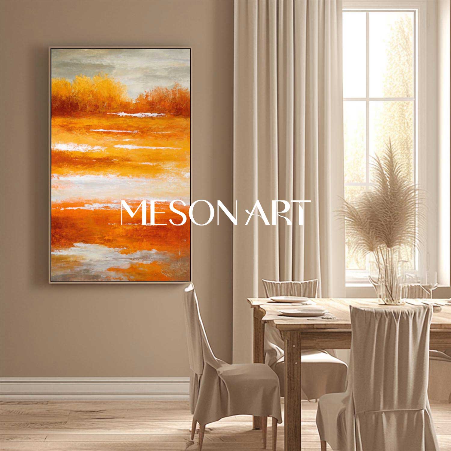 Fall Colors Abstract Painting Large Autumn Canvas Wall Art