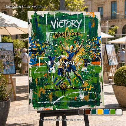 World Cup Victory Painting Modern Sports Wall Art For Living Room And Home Office Decor