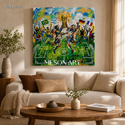 Original World Cup Painting Vibrant Sports Art For Living Room