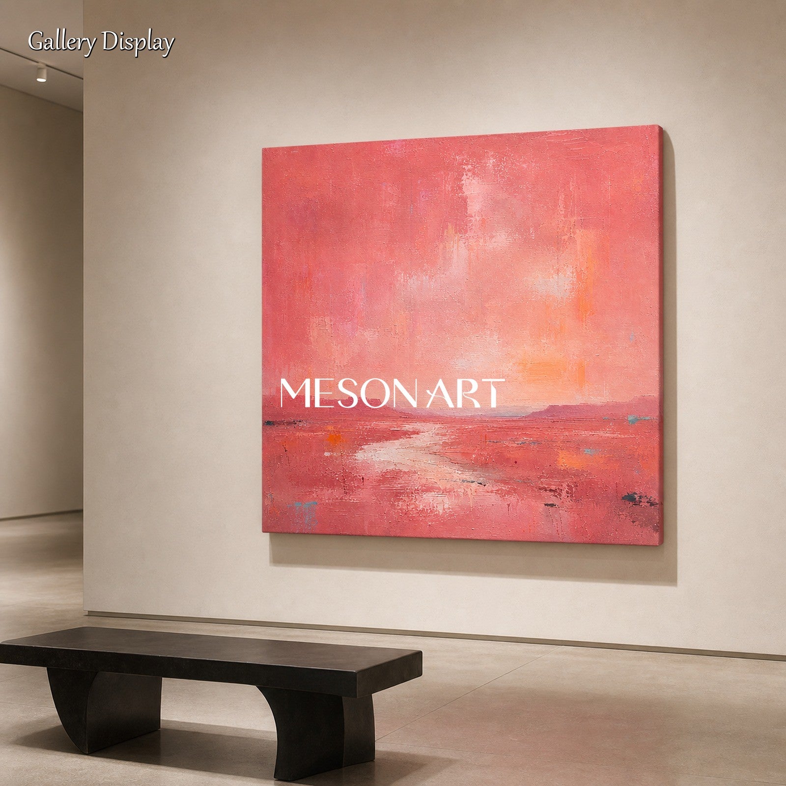 Pink Abstract Canvas Wall Art Minimalist Painting For Modern Home Decor
