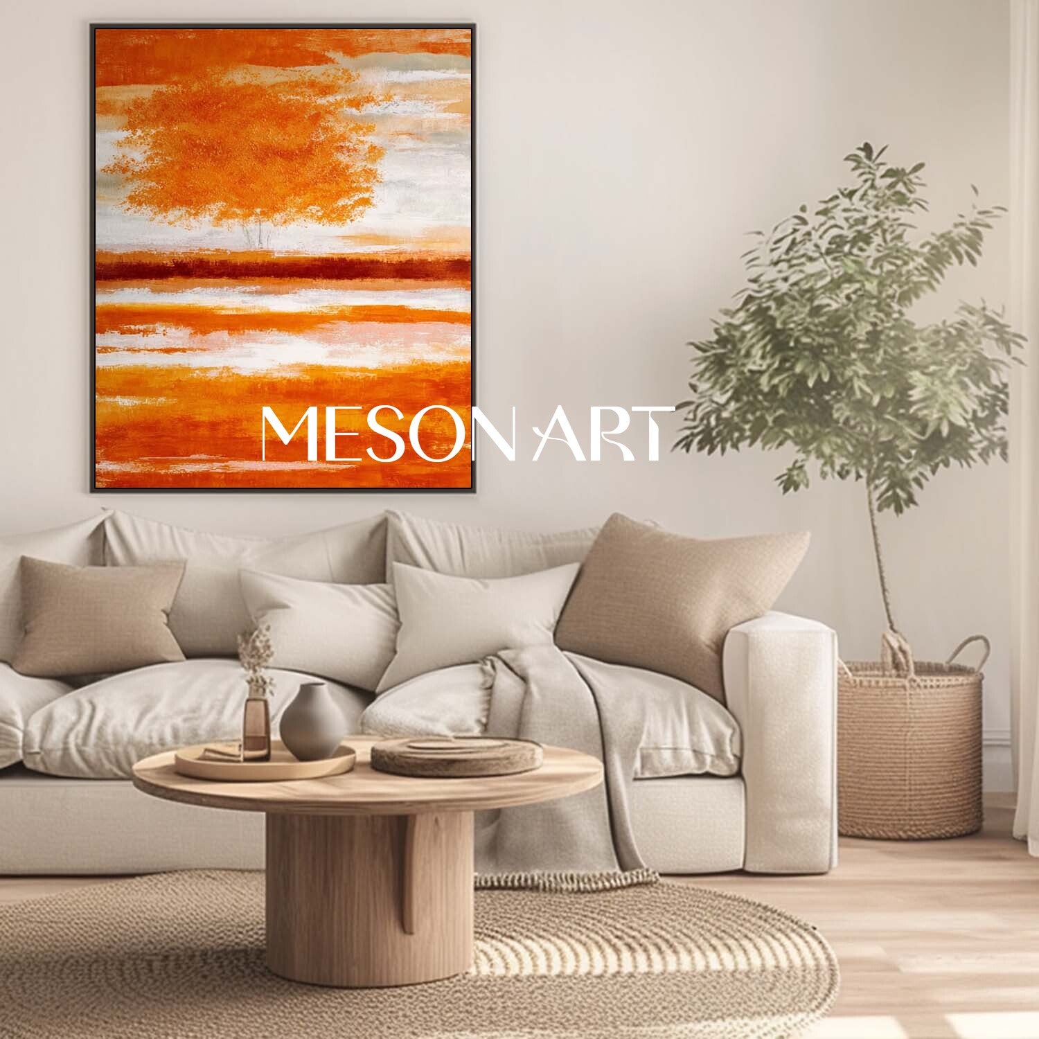 Fall Decor Wall Art Decor Autumn Abstract Canvas for Living Room