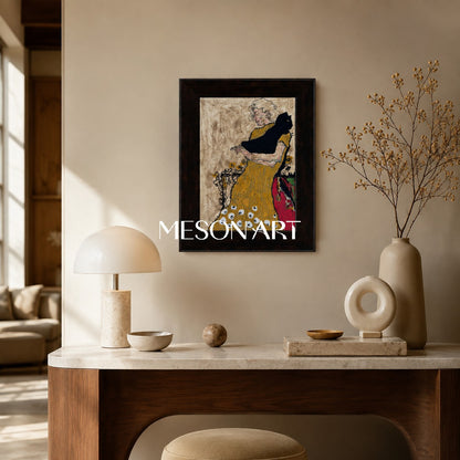 Gold And Black Figurative Painting Original Contemporary Art Rectangular Wall Decor For Living Room By Mesonart