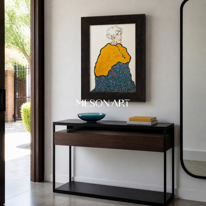 Gold And Black Contemporary Painting Original Artist Hand Painted Rectangular Wall Art By Mesonart
