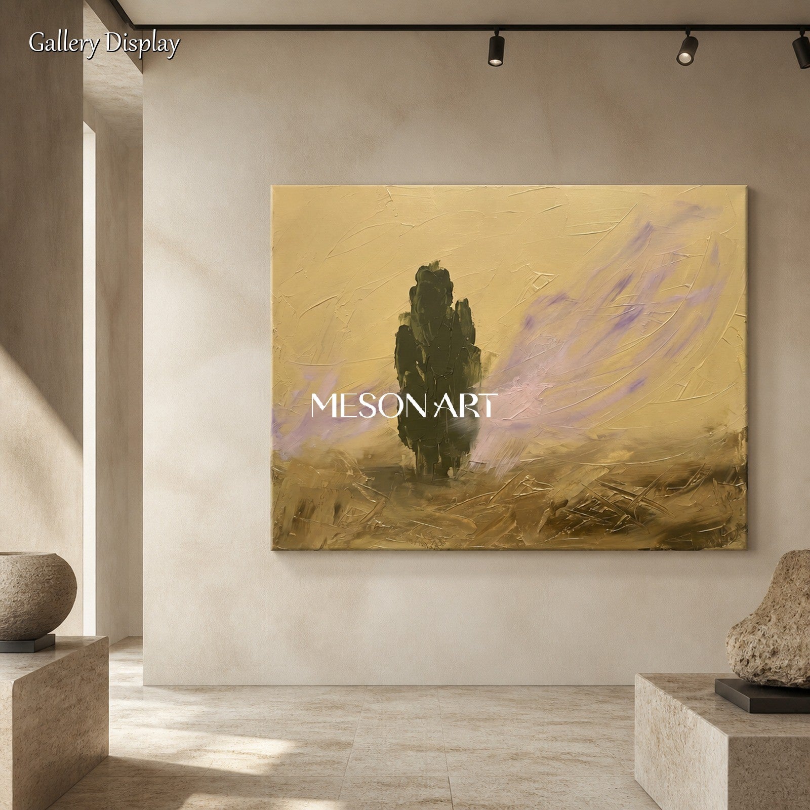 Gold And Black Abstract Painting Rectangular Wall Art For Living Room Original Artist By Mesonart