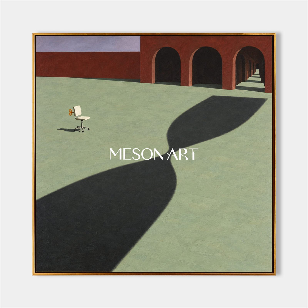 Green And Black Surrealist Abstract Painting Square Wall Art For Living Room By Mesonart