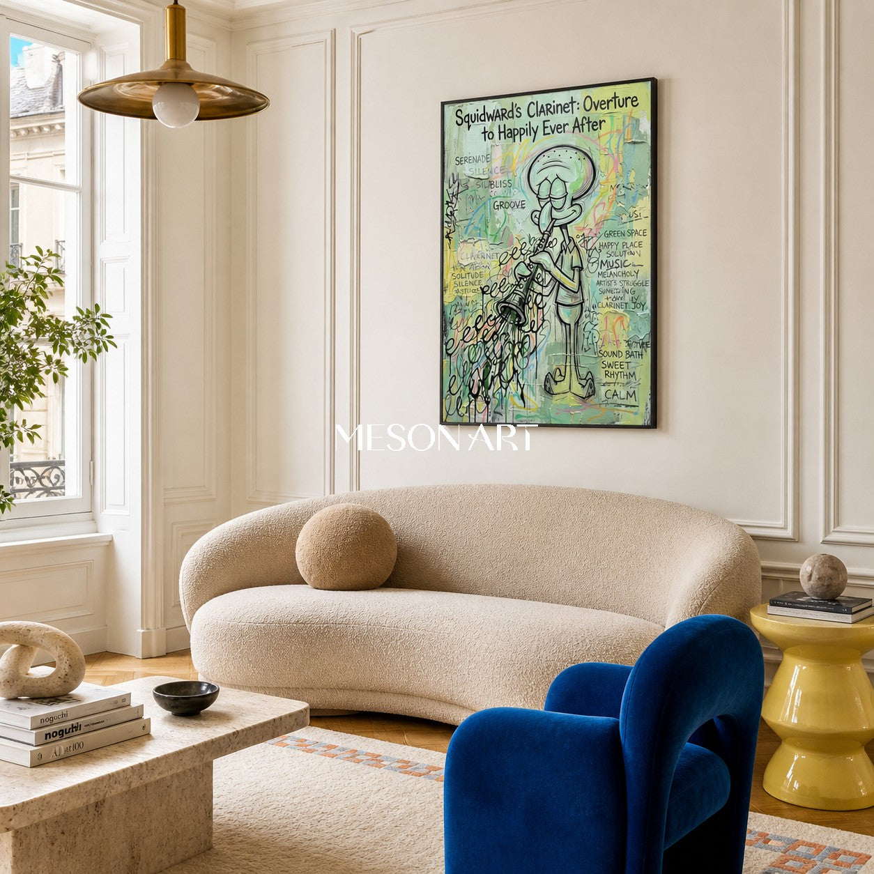 Green Pop Art Graffiti Cartoon Painting Rectangular Wall Art For Living Room By Mesonart