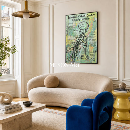 Green Pop Art Graffiti Cartoon Painting Rectangular Wall Art For Living Room By Mesonart