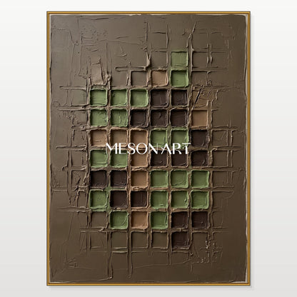 Minimalist Geometric Abstract Art With Textured Relief For Living Room And Office Decor